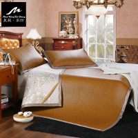 曼凝家纺 加厚款夏季夏凉空调印尼藤席子可折叠防滑反面冰丝凉席两用单双人1.5/1.8米凉席三件套