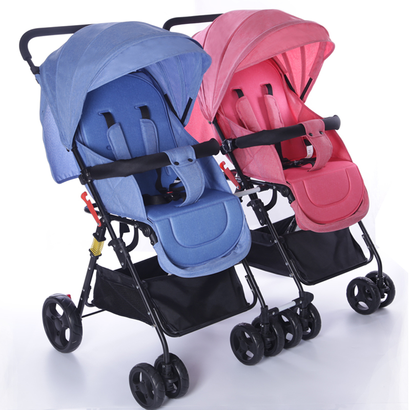 高景观可拆双胞胎车轻便携宝宝手推可坐可躺折叠儿童推车双胞胎婴儿车
