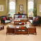 兰博湾(RAMBOY)客厅家具 美式乡村 沙发 欧式真皮沙发 美式实木沙发组合 蓝色皮沙发套装