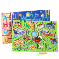 新品大号磁性运笔迷宫玩具走珠早教互动亲子游戏男孩儿童智力开发-字母认知款