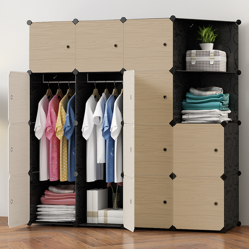 纳晶晶 成人组合简易衣柜大号树脂塑料组装衣橱简约现代经济型 折叠魔