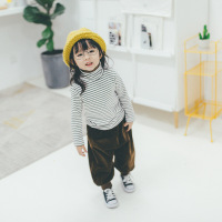 女童条纹高领打底衫儿童冬款打底T恤