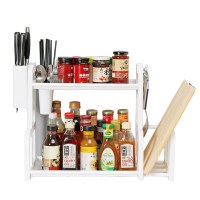 追海 厨房置物架收纳架落地碗碟晾洗沥水架家用碗架碗碟筷子砧板刀具收纳架收纳盒餐具架 白色棕色可选