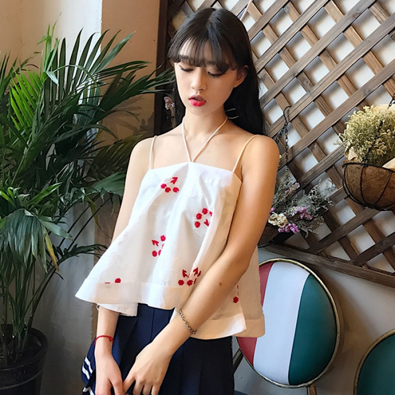 828新款春夏女装韩版小清新短款挂脖吊带外穿抹胸一字领小背心学生