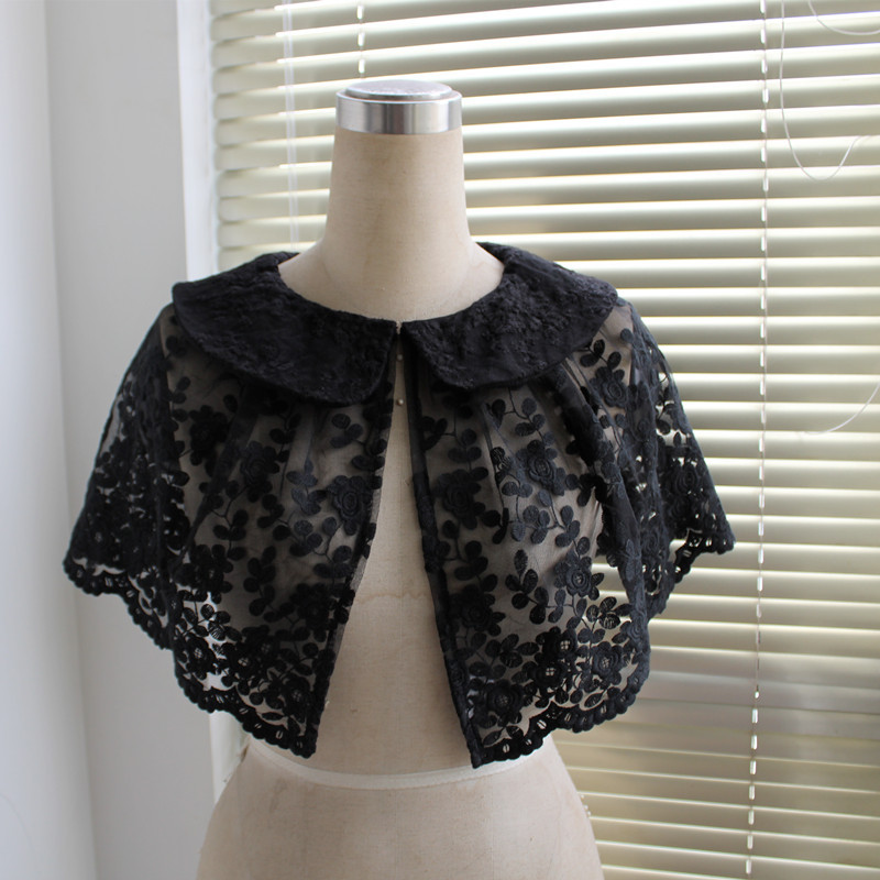 828新款夏季韩版防晒减龄镂空勾花蕾丝小披肩百搭短款小坎肩外套罩衫