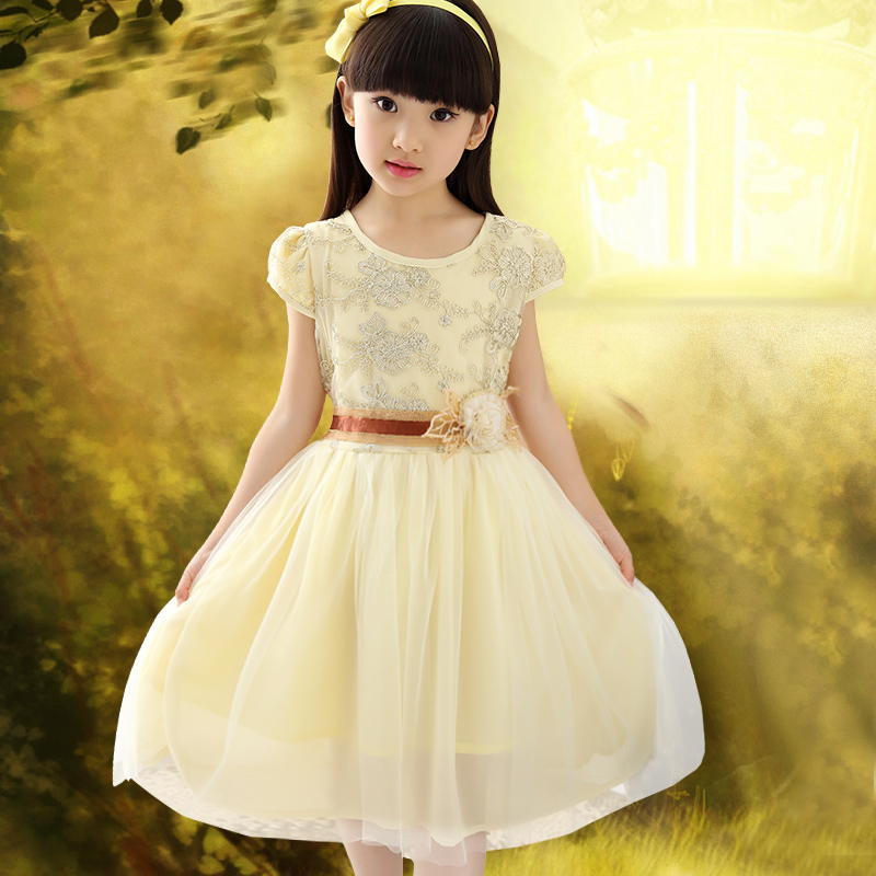 828新款2017女童装夏装连衣裙中大童小女孩短袖纱裙儿童女装韩版子