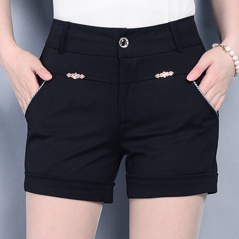 芝顿女士休闲裤 828新款中年西装短裤女夏2017新款外穿弹力高腰妇女40