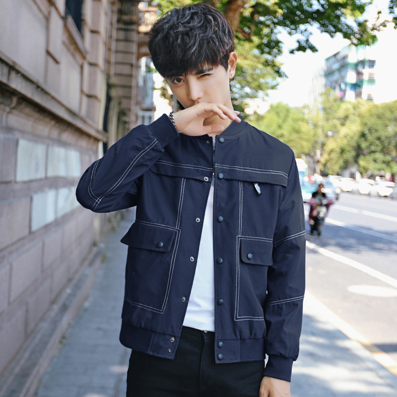 828新款装靓仔夹克衫男青少年薄款帅气外套学生2017新款韩版潮流定制