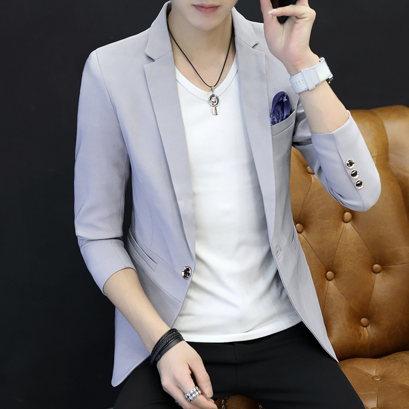 828新款秋小西装男韩版帅气休闲西服男士外套潮流单西上衣学生定制款