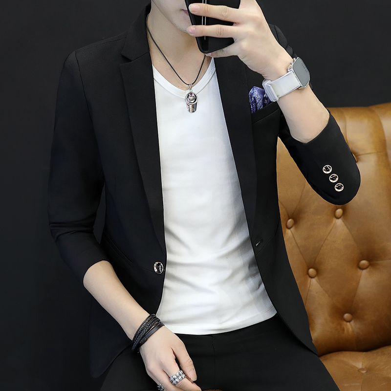 828新款秋小西装男韩版帅气休闲西服男士外套潮流单西上衣学生定制款