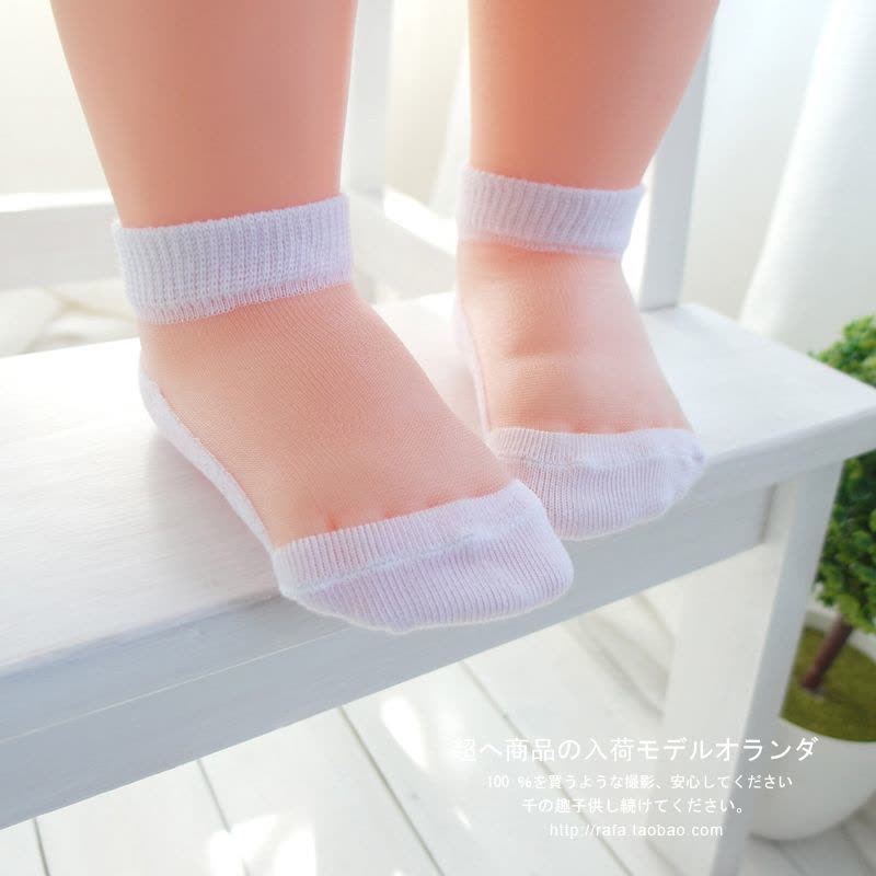 828新款5双纯色超薄宝宝水晶丝袜婴儿透气纯棉袜儿童夏季童童袜子图片