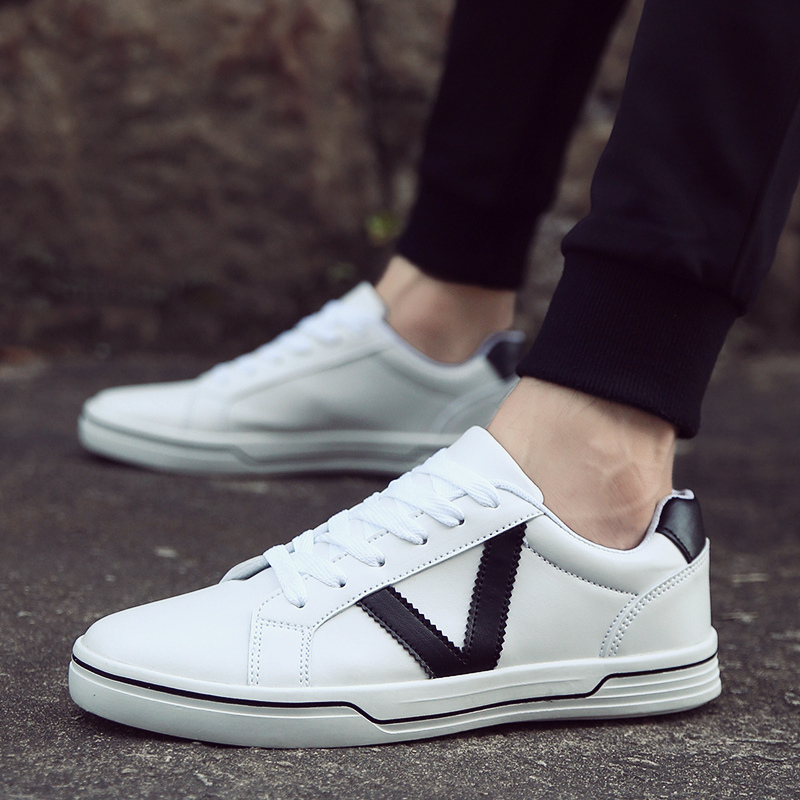 828新款夏季白色板鞋男韩版透气小白鞋男士休闲鞋潮鞋2017夏天低帮男