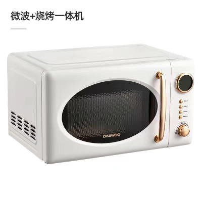 大宇(DAEWOO)微波炉家用小型迷你转盘式复古光波炉高颜值微烤一体机DY-WB02白色