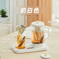 大宇(DAEWOO)电水壶保温杯垫电烧热水壶带手冲咖啡迷你玻璃杯养生茶壶家用办公室预约保温DY-YS7奶茶色