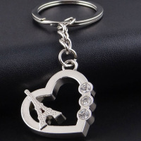 枫博贵族FONTBONNE现货批发心形埃菲尔铁塔钥匙扣 创意情人节活动赠送小礼品 可刻字