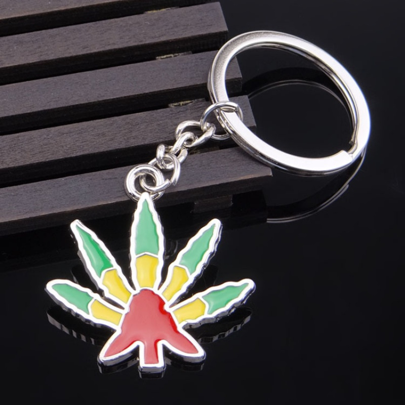 枫博贵族fontbonne现货批发金属滴胶多色植物钥匙扣创意汽车挂件配饰