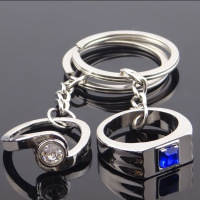 枫博贵族FONTBONNE现货金属带钻戒指情侣钥匙扣创意婚庆回礼赠送小礼品钥匙扣定制