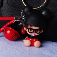 枫博贵族FONTBONNE卡通公仔钥匙扣 双色铃铛钥匙扣男女士包包挂件配饰钥匙链定制