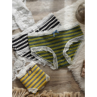 单条装少女甜美100%纯棉舒适内裤波点低腰柔软亲肤透气三角裤