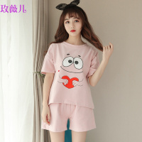 玫薇儿睡衣女夏短袖韩版纯棉两件套装夏季宽松清新少女夏天可爱家居服