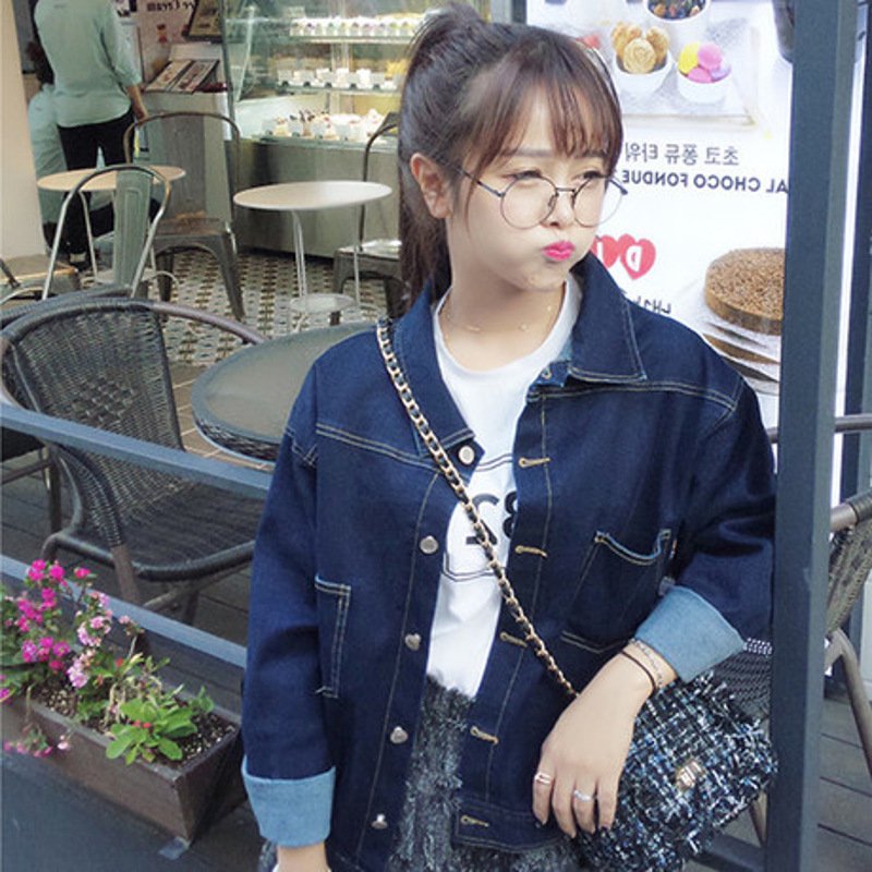 珂依舍2017秋装宽松牛仔外套女