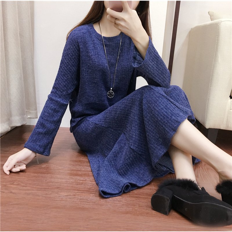 珂依舍2017秋装新款#2017秋冬针织套装裙时尚女神名媛小香风毛衣连衣裙两件套女