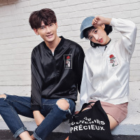 珂依舍2017秋装新款情侣刺绣棒球服宽松外套女春秋款