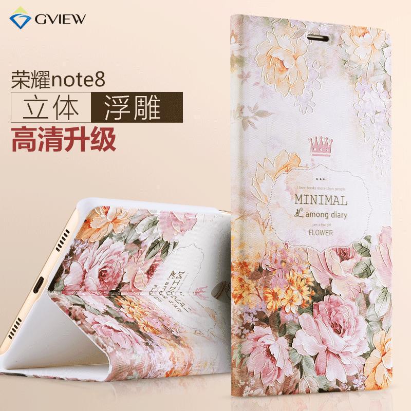 2017款景为 华为荣耀note8手机壳保护套6.6寸翻盖皮套edi可爱al10女款硬定制