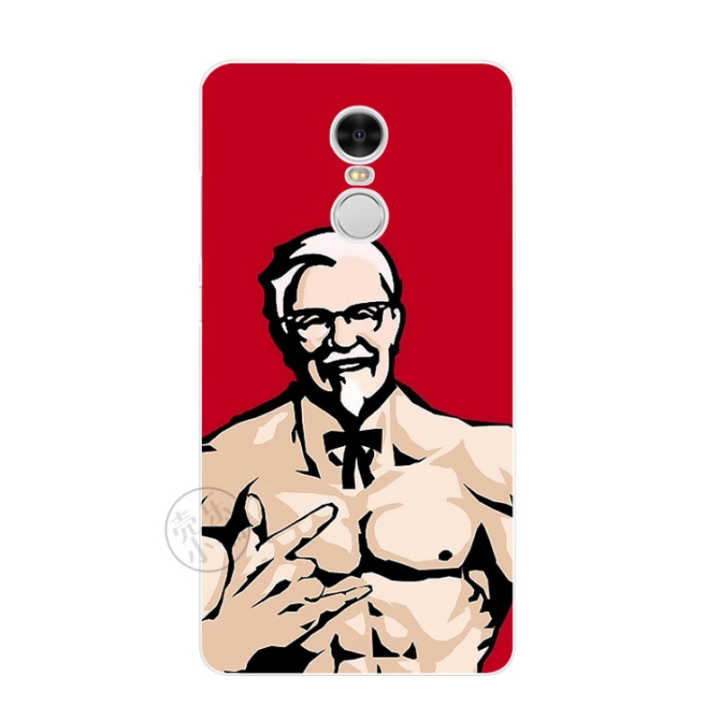 2017款小米红米note4x234pro3s手机壳保护套软肌肉肯德基老人恶搞怪