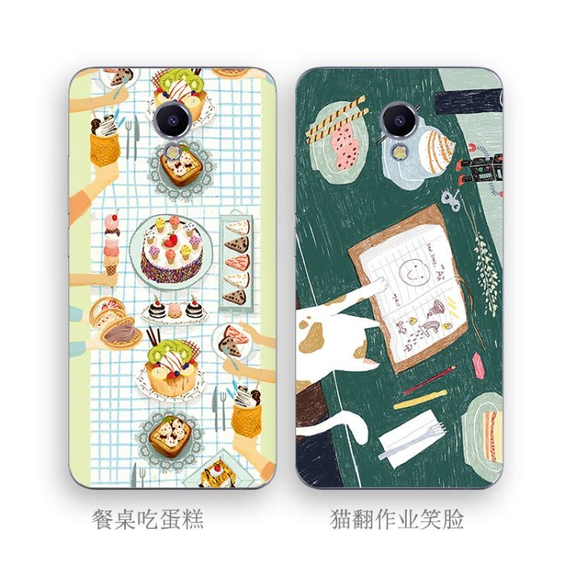 2017款魅族魅蓝2 3 3s note5 2 3手机壳硅胶保护套小清新食物猫喵原创意定制图片