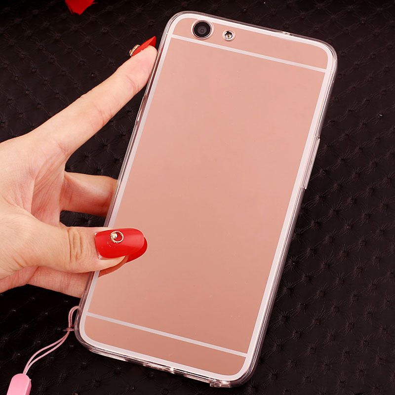 oppor9s手机壳镜面0pp0r9s保护套r9st外壳带挂脖绳r9sm防摔55寸20定制