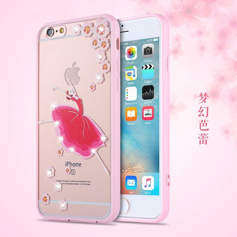 苹果iPhone6splus手机套iPhone 6plus水钻壳带挂绳5.5寸防摔透明20定制