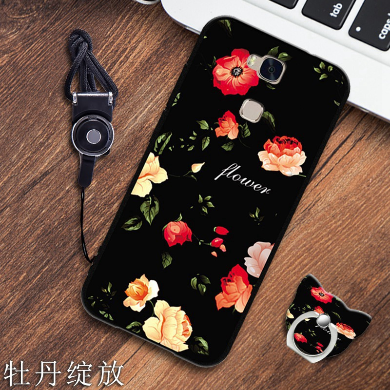 华为荣耀honor畅玩5x手机壳kiw-tl00h保护套klw-al10软硅胶cl挂绳定制