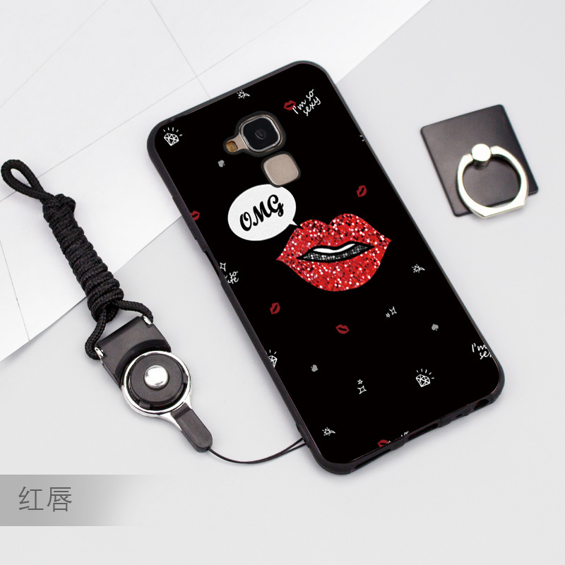 华为荣耀畅玩5c手机壳nemal10防摔tlooh软壳nem卡通带挂绳指环潮定制