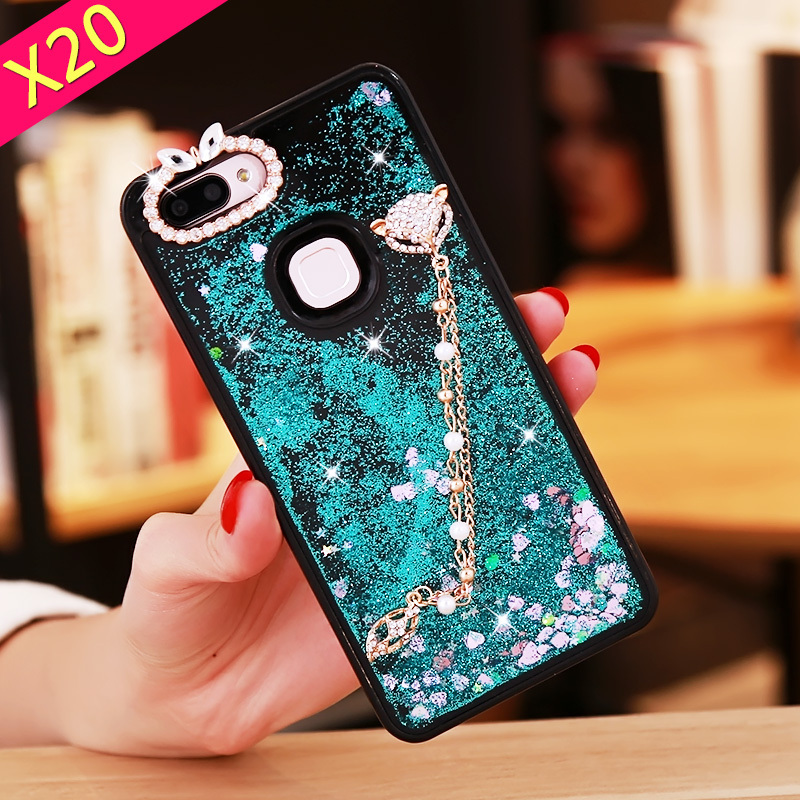 vivox20手机壳vivo保护套vivix流沙x20镶钻vovix潮女vivox20定制视频