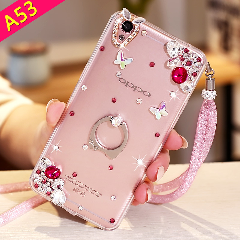 oppoa53手机壳opa53m套t支架opop软胶oppora53潮女opoa带水钻挂绳定制