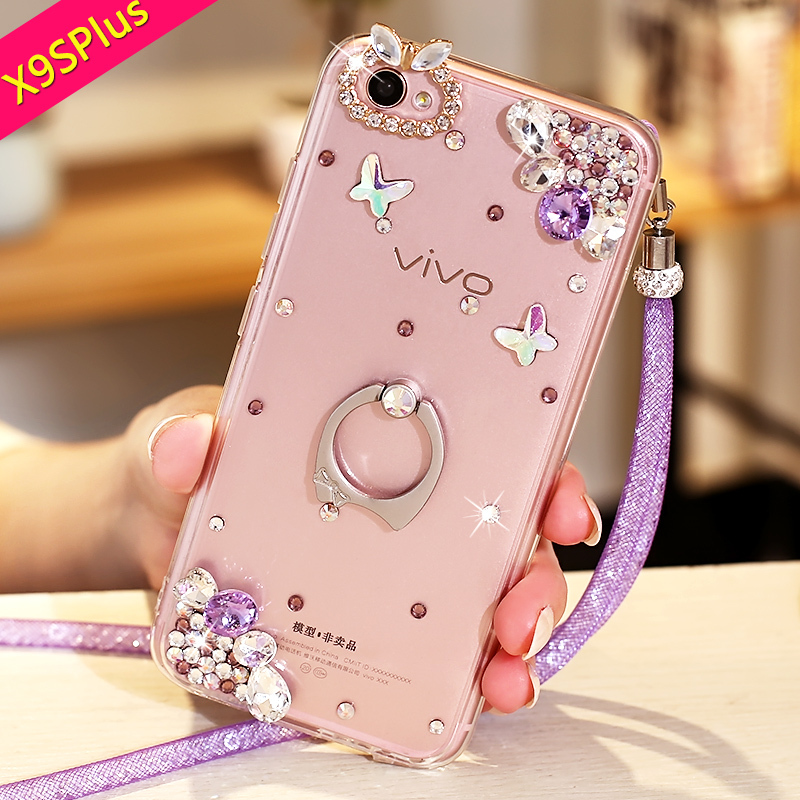 vivox9splus手机壳viv0x9spius外套x9spls镶钻软壳vivox9sp带挂绳定制