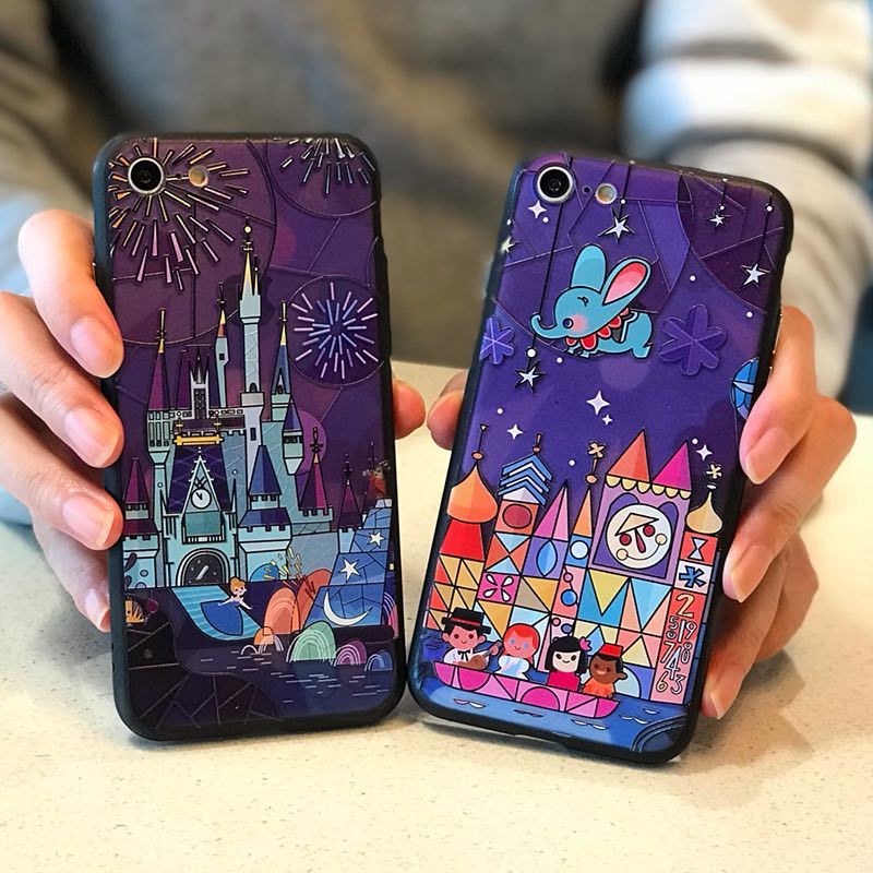 iphone7plus手机壳浮雕i8少女卡通可爱6splus女款苹果x硬壳日韩潮定制