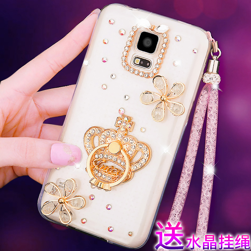 三星S5软套SM-G9009D挂脖手机外壳SMG9008W防摔9006v水钻5s软潮女定制