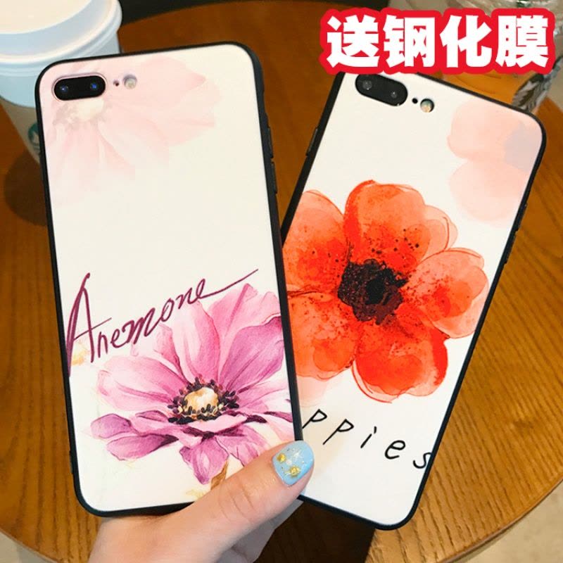 苹果 IPhone6/7/8/6PLUS/7PLUS/8PLUS/X 软硬壳 娇艳红花定制图片