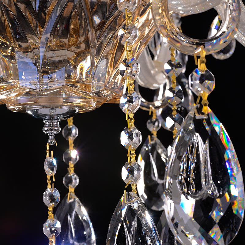 尊阁 欧式水晶吊灯客厅灯餐厅灯创意LED欧式灯具135卧室蜡烛吊灯图片