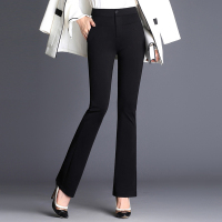 雅馨季长裤2021春夏装新款高腰显瘦黑色直筒西裤休闲裤喇叭裤