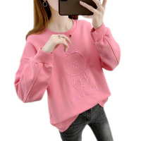 雅馨季2021女士卫衣宽松韩版潮秋冬长袖圆领无帽上衣卫衣女