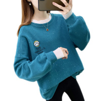 雅馨季2021新款卫衣女设计感小众春秋韩版宽松时尚洋气蕾丝拼接上衣