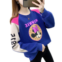 雅馨季洋气卫衣女欧洲站2021春秋新款韩版宽松薄款印花圆领长袖上衣