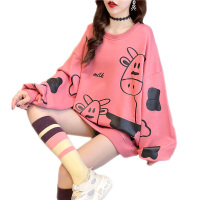 雅馨季2021大码女装春秋薄长袖卫衣女韩版宽松显瘦设计感上衣网红