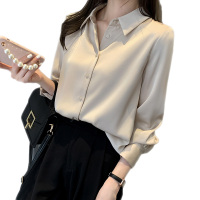雅馨季2021秋季新款韩版百搭通勤基础款衬衫女长袖上衣秋