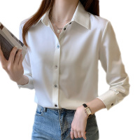 雅馨季2021秋装新款衬衫女韩版百搭通勤长袖白衬衣女上衣秋