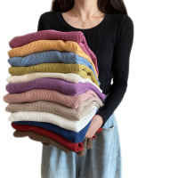 雅馨季2021秋冬新款针织衫女修身显瘦百搭针织衫U领打底毛衣女