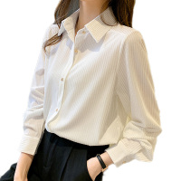雅馨季2021秋装新款韩版百搭通勤宽松长袖衬衫女秋季